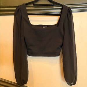 Windsor Black Square Neck Blouse